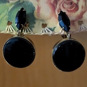 Vintage Lewis Segal Black Glass Clips